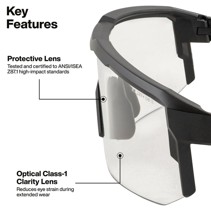 Blade Safety Glasses, Clear Lens