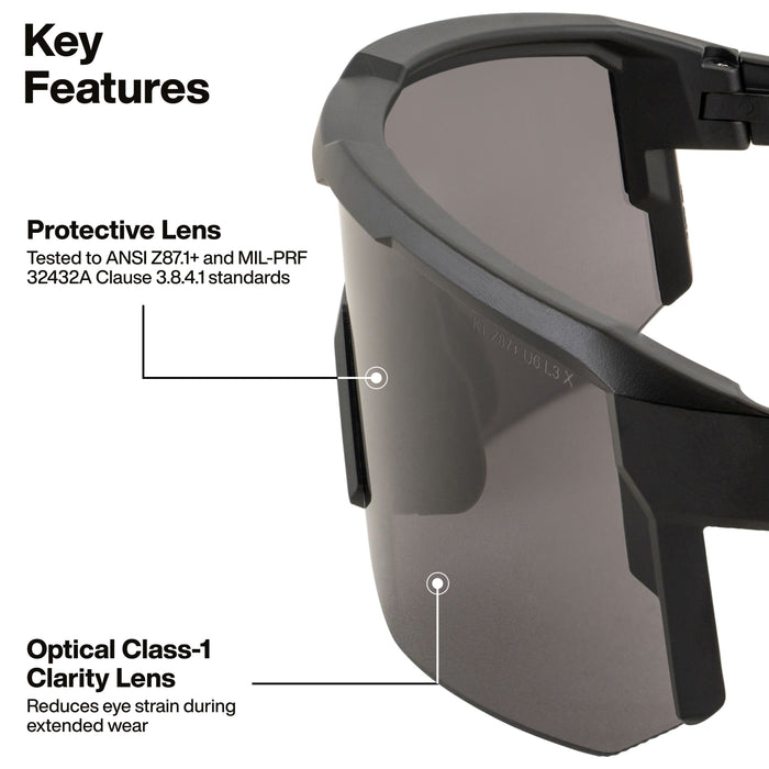 Blade Safety Glasses, Shaded Gray Lens