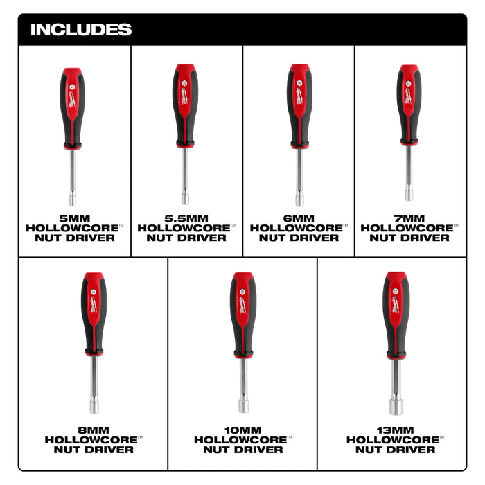 7pc Metric HollowCore™ Nut Driver Set