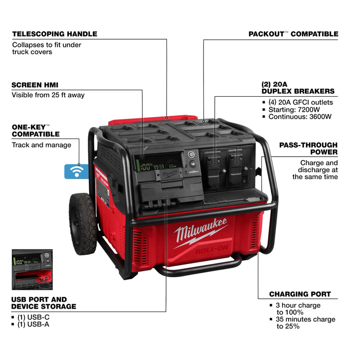 ROLL-ON 7200W/3600W 2.5kWh Power Supply