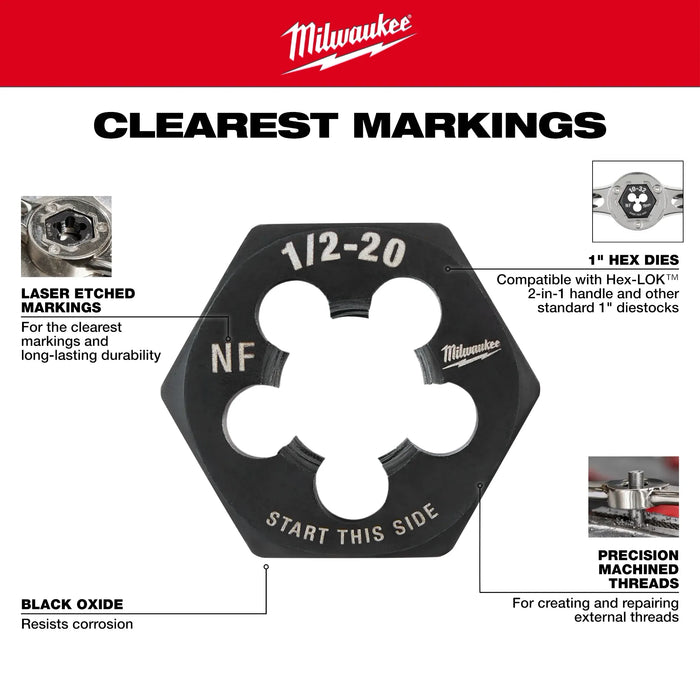 10-32 NF 1-Inch Hex Threading Die