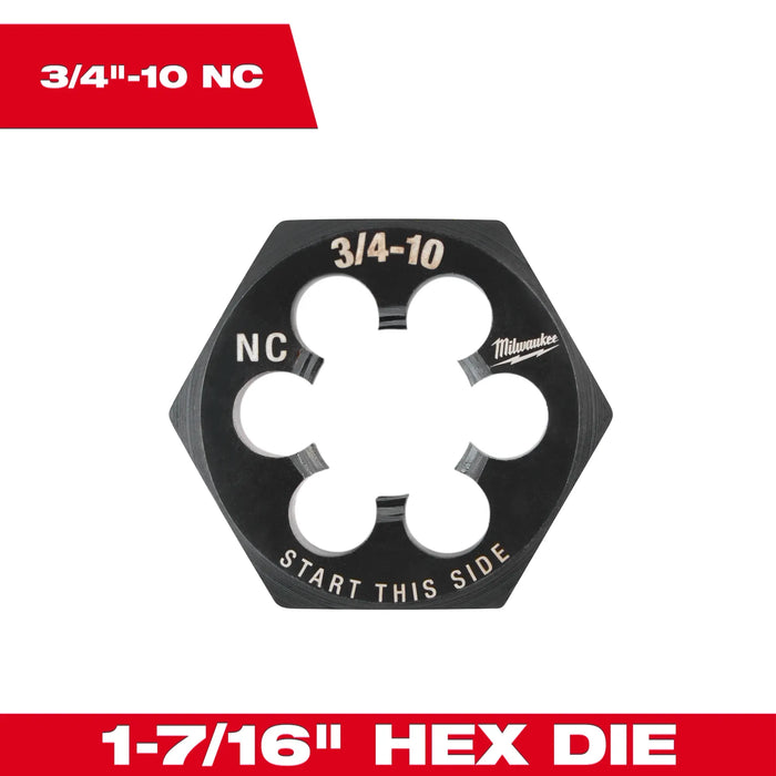 3/4"-10 NC 1-7/16" Hex Threading Die