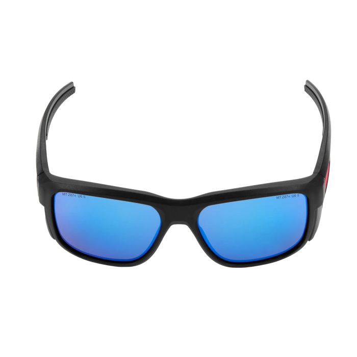 Full Frame Safety Glasses with Removable Side Shields – Blue Mirrored Anti-Scratch Lenses
