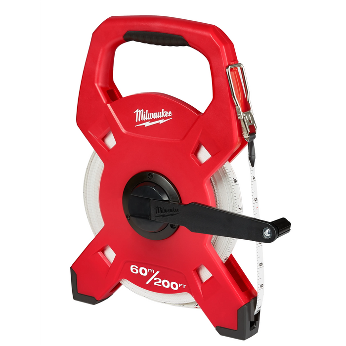 60m/200ft Fiberglass Open Reel Long Tape Measure