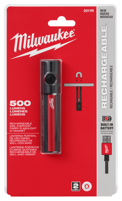 Milwaukee® Rechargeable 500L Everyday Carry Flashlight w/ Magnet