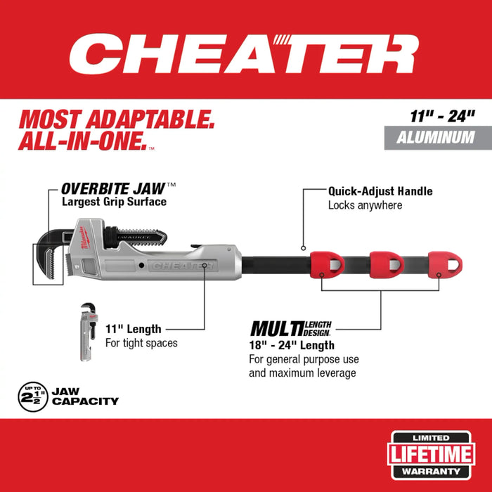 CHEATER™ Aluminum Adaptable Pipe Wrench