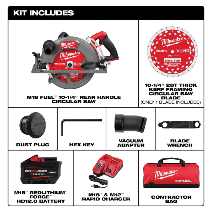 M18 FUEL™ 10-1/4" Rear Handle Circular Saw Kit