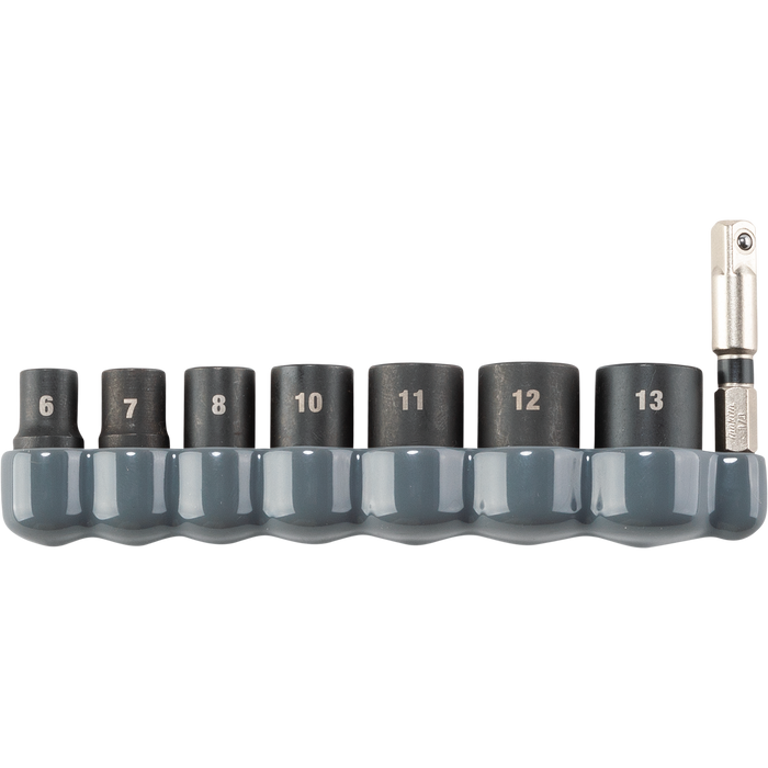 Impact XPS® 8 Pc. 1/4" Drive 6‑Point Metric Impact Socket Set w/ Standard Socket Adapter