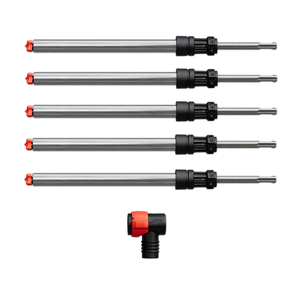 1/2" x 8" x 14" AMPED™ Rebar Demon™ SDS-Plus 4-Cutter Full Carbide Head Dust Extraction Hammer Drill Bit (5-pk)