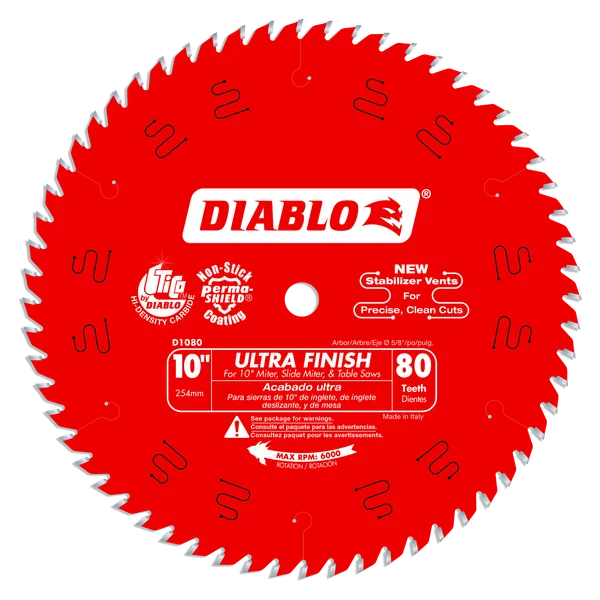 10" x 80-Teeth Ultra Finish Saw Blade for Wood