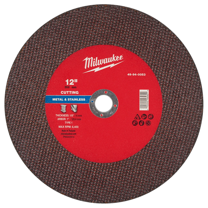 12" x 1/8" x 1" Metal Cut Off Wheel -Type 1