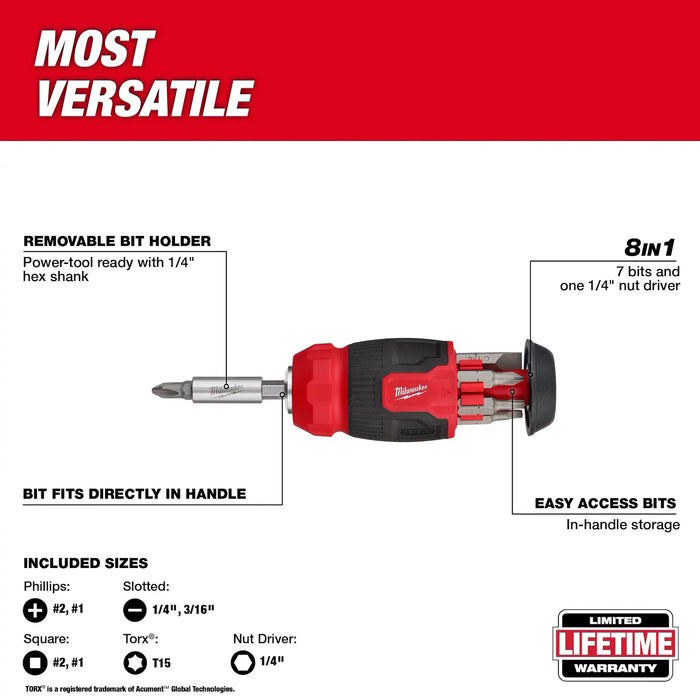 Smallest Multi Bit 8-in-1 Compact Multi-Bit Screwdriver — Quality Industrial Safety