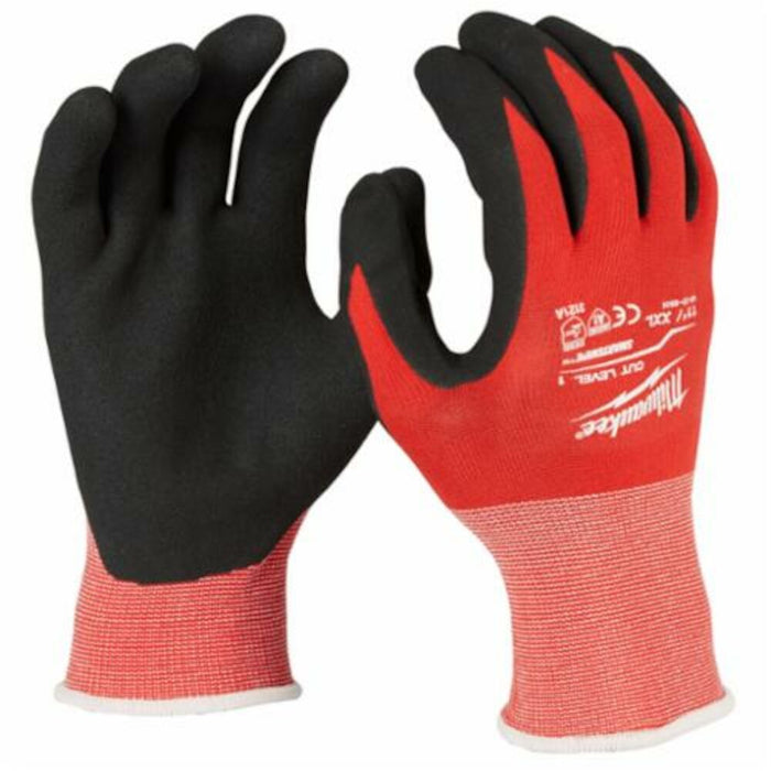 XX-Large Red Nitrile Level 1 Cut Resistant Dipped Work Gloves