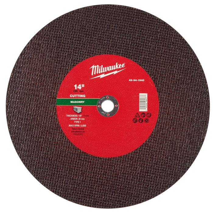14" x 1/8" x 1" Masonry Cut Off Wheel -Type 1