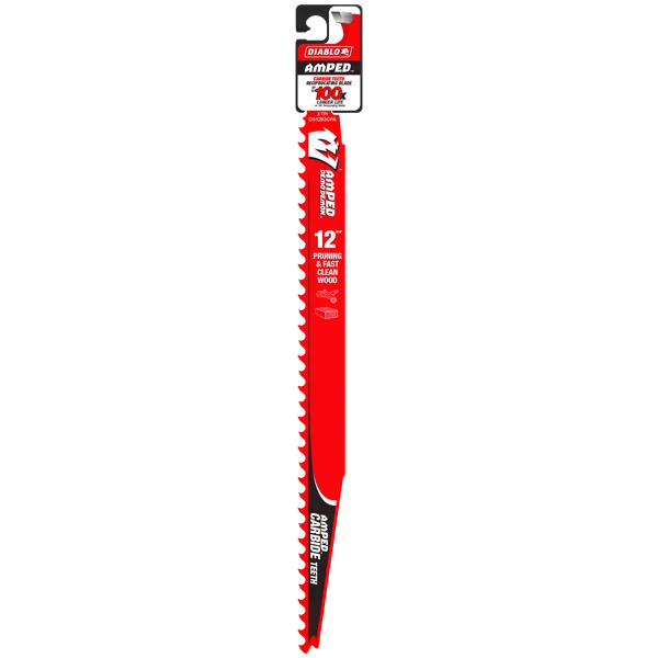 12" 3TPI AMPED™ Demo Demon™ Carbide Teeth Reciprocating Saw Blade for Pruning and Clean Wood