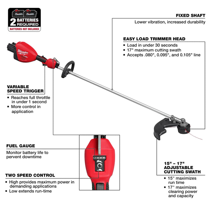 M18 FUEL™ 17” Dual Battery String Trimmer