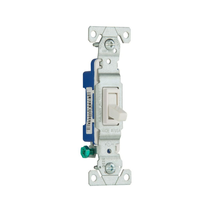 Eaton 15A Single-Pole Toggle Switch White