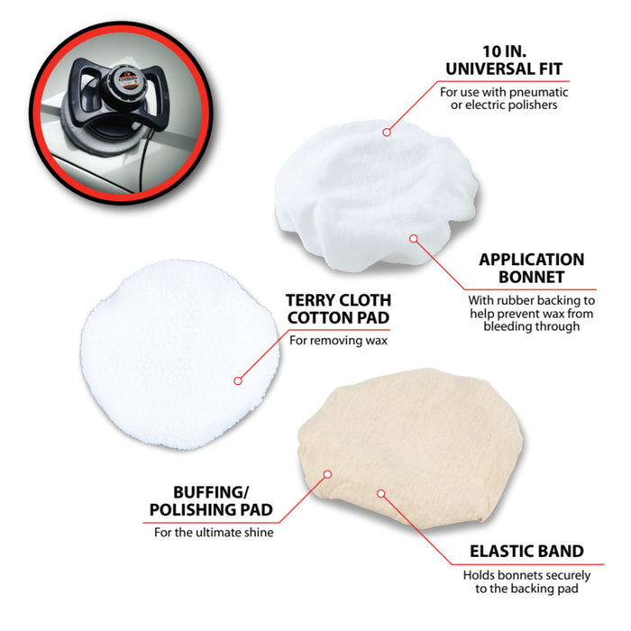3 pc. 10" Polishing Bonnets