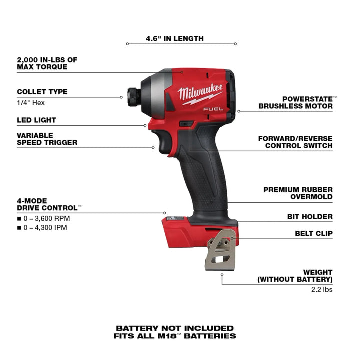 M18 FUEL™ 1/4" Hex Impact Driver (Tool Only)