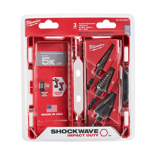 SHOCKWAVE™ Impact Duty™ Step Bit Electrician Set (#1, #4, #9)