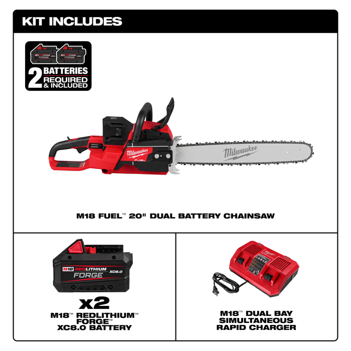 M18 FUEL™ 20" Dual Battery Chainsaw Kit