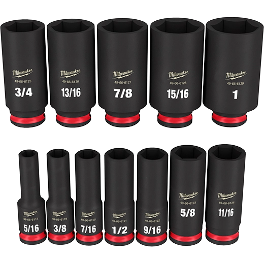 12PC SHOCKWAVE Impact Duty™ 3/8" Drive SAE Deep 6 Point Socket Set