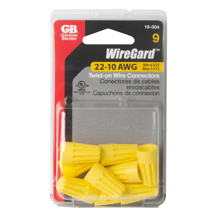 WireGard High Performance Twist-on Wire Connector, Yellow #18-#10 AWG  9/Card