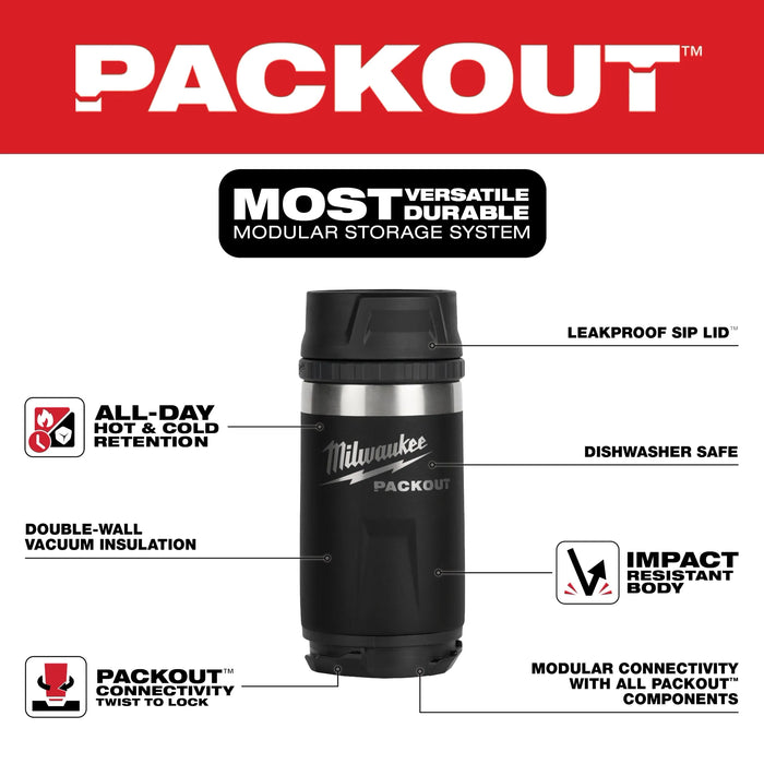 PACKOUT™ 12oz Insulated Bottle with Sip Lid Black