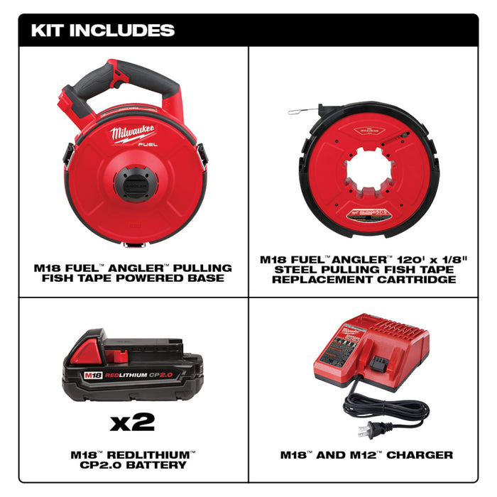 M18 FUEL™ ANGLER™ 120' Steel Pulling Fish Tape Kit