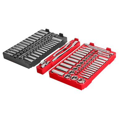 106pc 1/4" and 3/8" Metric & SAE Ratchet and Socket Set with PACKOUT™ Low-Profile Organizer