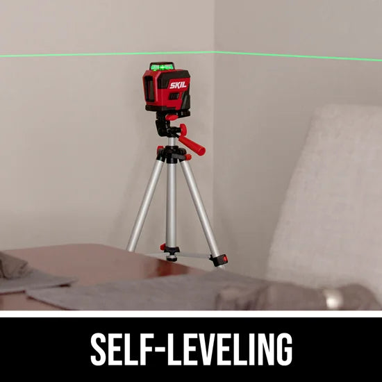 Self-Leveling 360 Degree Green Cross Line Laser with Tripod