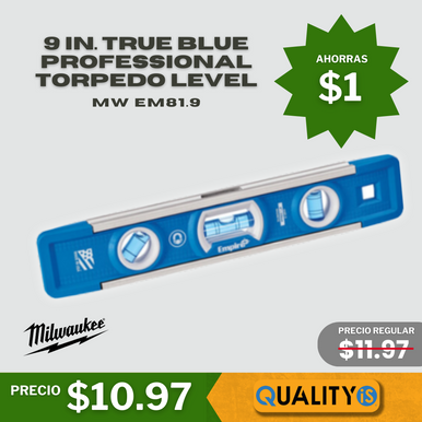9" Magnetic Torpedo Level with e-BAND™ Vials