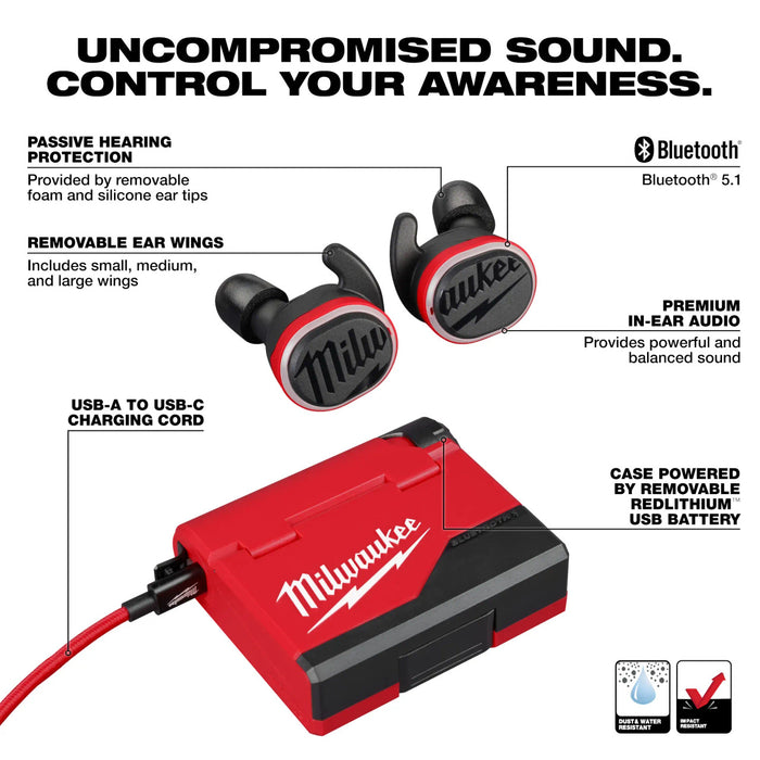 REDLITHIUM™ USB Bluetooth® Jobsite Ear Buds