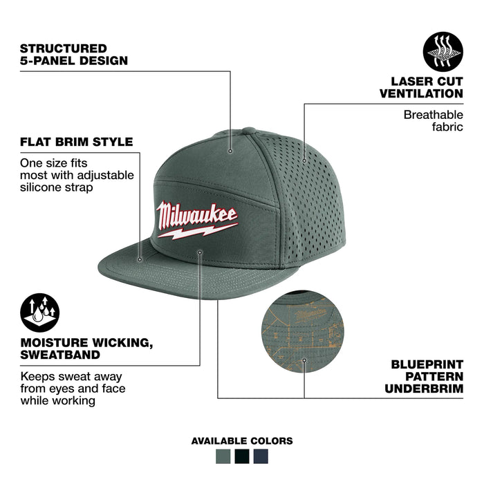 Flat Brim Snapback | Green