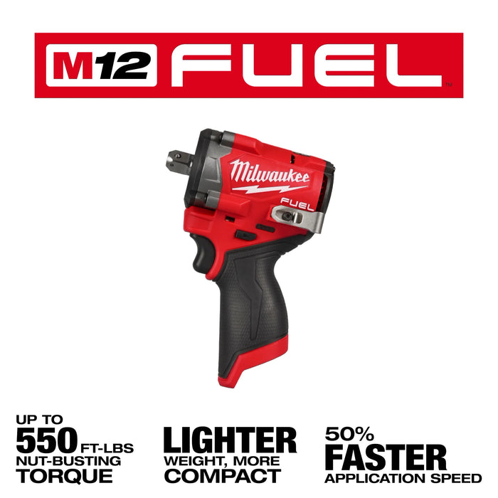 M12 FUEL™ Stubby 1/2" Impact Wrench w/ Pin Detent