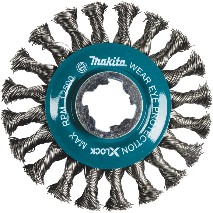 X‑LOCK 4‑1/2" Carbon Steel Full Cable Knotted Twist Wire Wheel