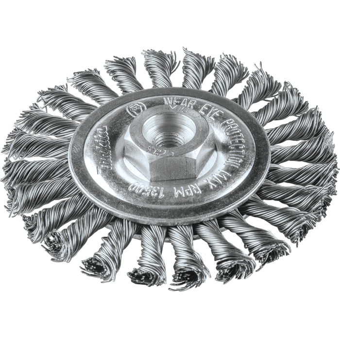 4" Knot Cable Twist Wire Wheel, M10 x 1.25