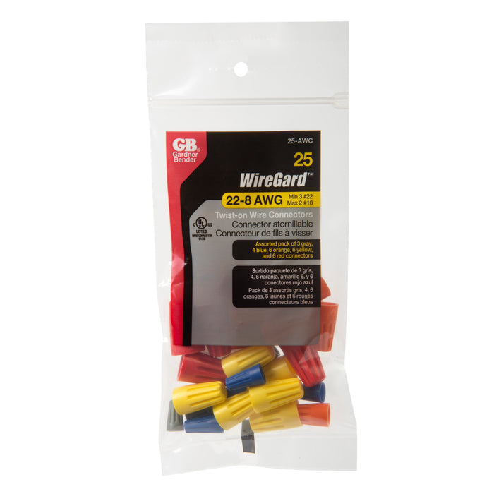 Assorted WireGard, 3 Gray, 4 Blue, 6 Orange, 6 Yellow, 6 Red; 25/Bag