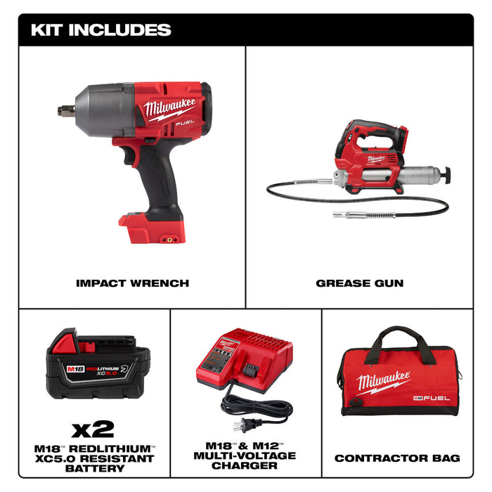 M18™ FUEL High Torque 1/2" Impact W/ Grease Gun Kit ****promo****