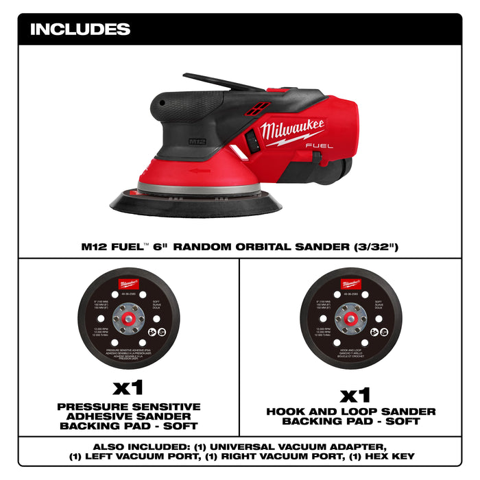 M12 FUEL™ 6" Random Orbital Sander (3/32")