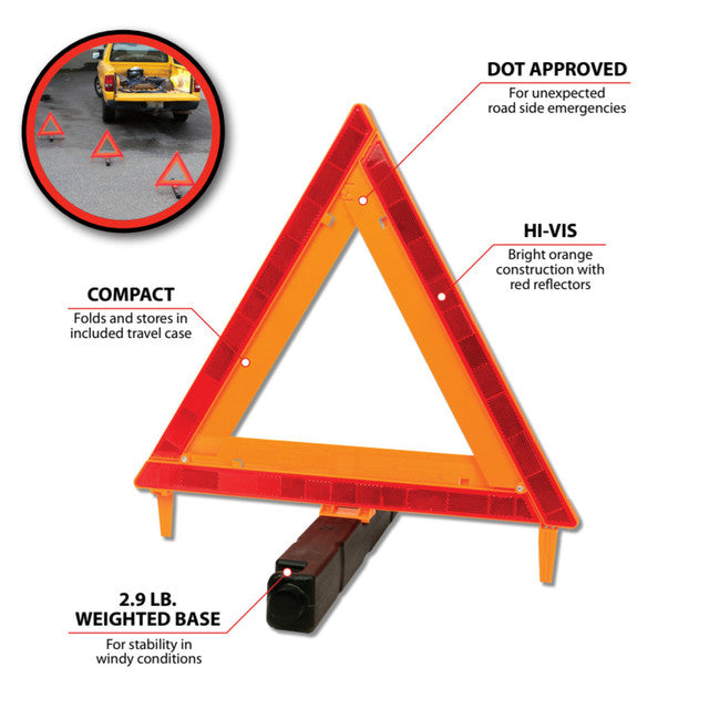 3 pk. Emergency DOT Warning Triangle