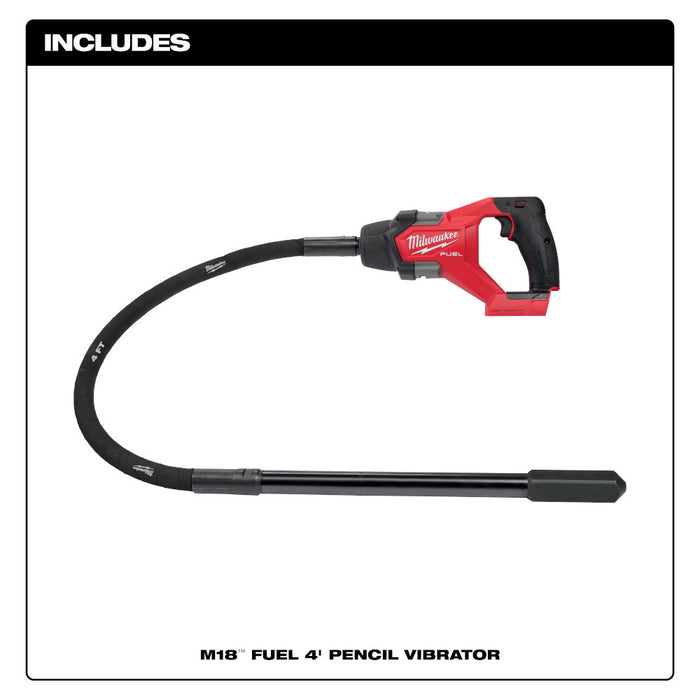 M18 FUEL 4' Concrete Pencil Vibrator