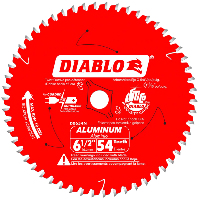 6-1/2" x 54 Tooth Medium Aluminum Cutting Saw Blade