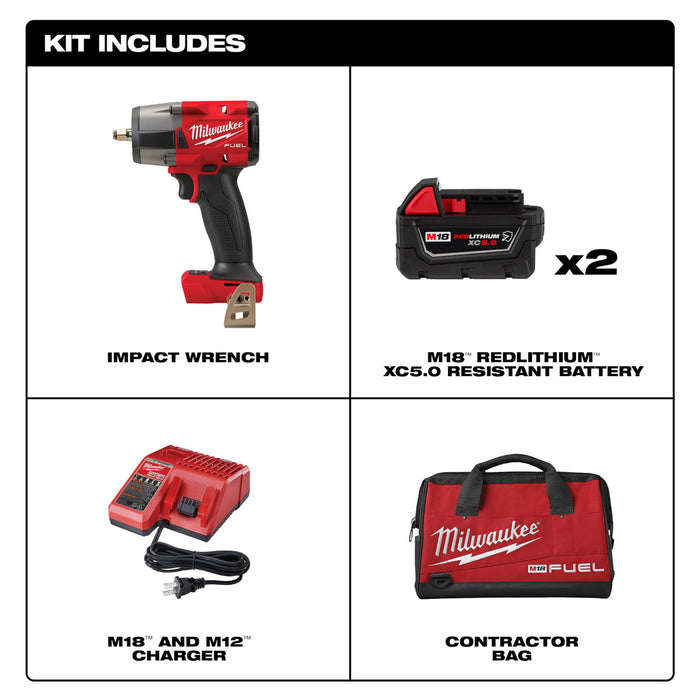 M18 FUEL™ 3/8" Mid-Torque Impact Wrench w/ Friction Ring Kit