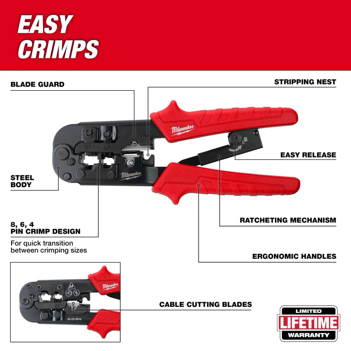 Ratcheting Modular Crimper & Stripper