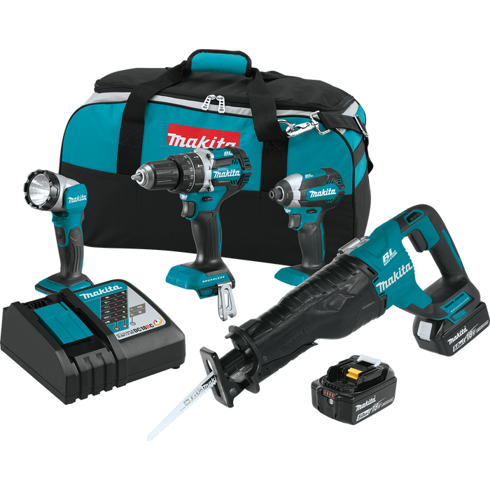 18V LXT® Lithium‑Ion Brushless Cordless 4‑Pc. Combo Kit (5.0Ah)