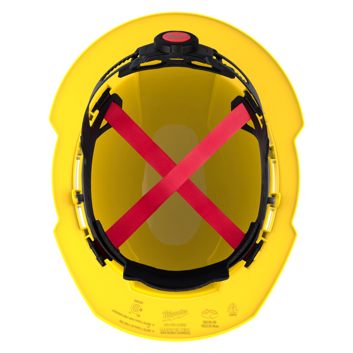 BOLT™ Yellow Full Brim Hard Hat w/4pt Ratcheting Suspension (USA) - Type 1, Class E
