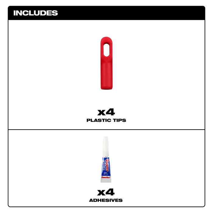 4PK Polyester Fish Tape Replacement Non-Conductive Tips