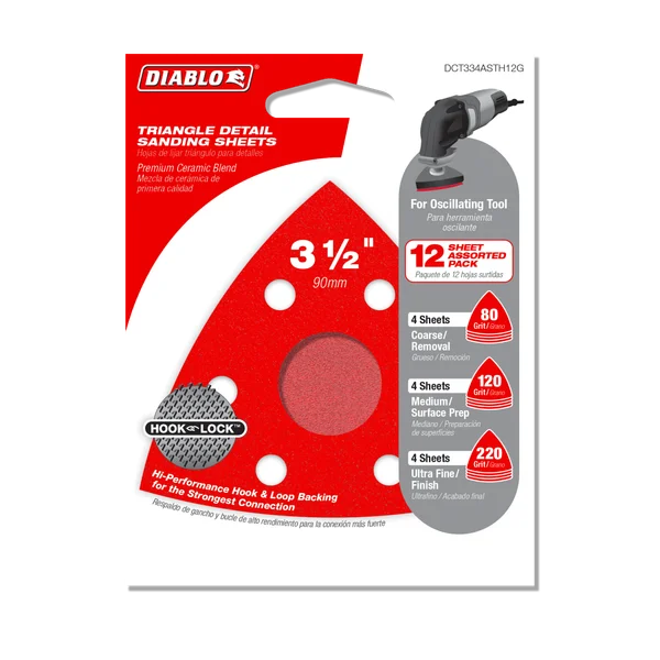 3-1/2" Oscillating Triangle Detail Sanding Sheet Set