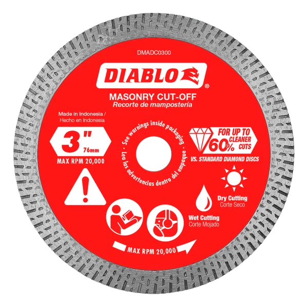 3" Diamond Continuous Rim Masonry Cut-Off Disc